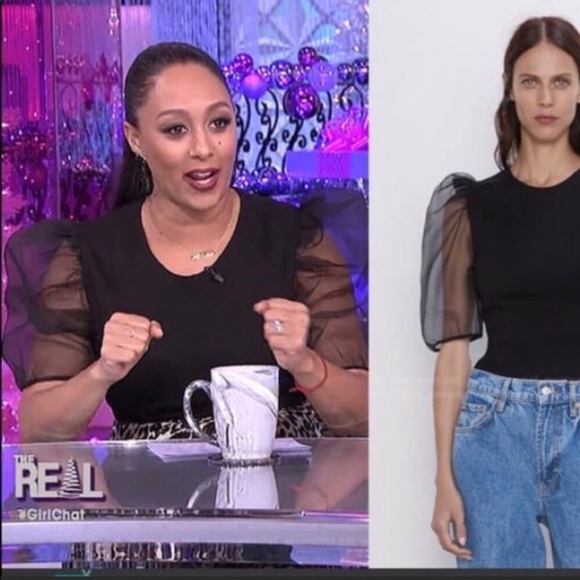 ORGANZA SLEEVE TOP - Picture 2 of 11